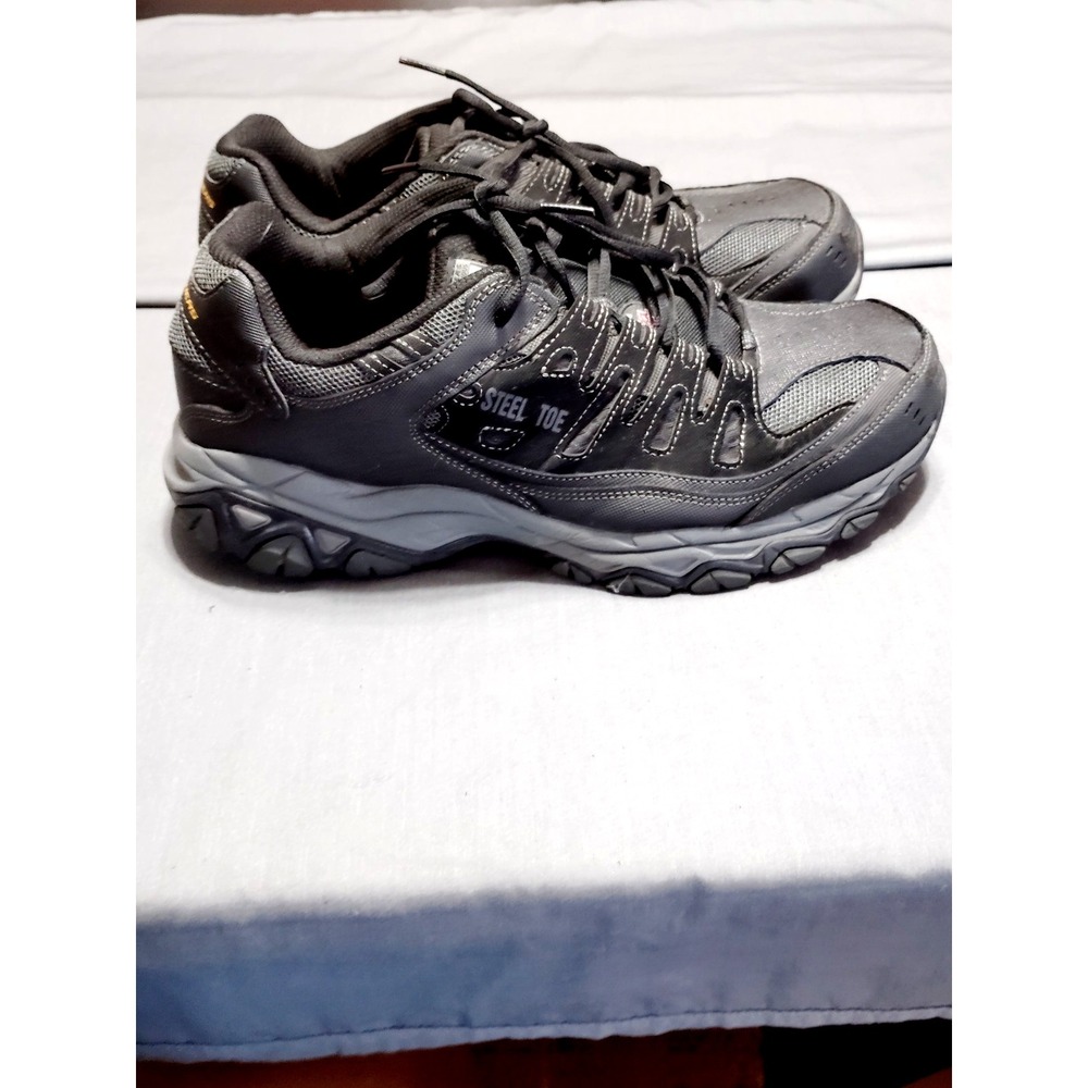 Skechers Work Bulkin Men 11W Steel Toe Gray Slip Resistant ASTM F2413 Safety Sho